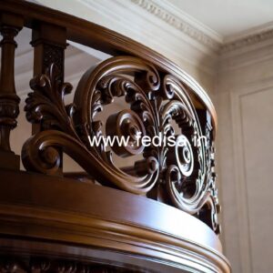 Premium Brass Wood Balcony Railings Collection 2037 No-3599