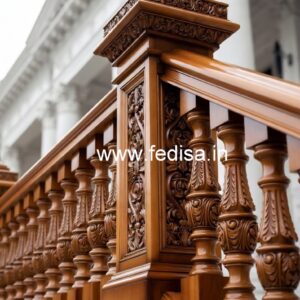 Decorative Brass Wood Staircase Decor for Luxury Villas No-3600