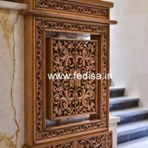 Elegant Brass Wood Staircase Railings No-3605