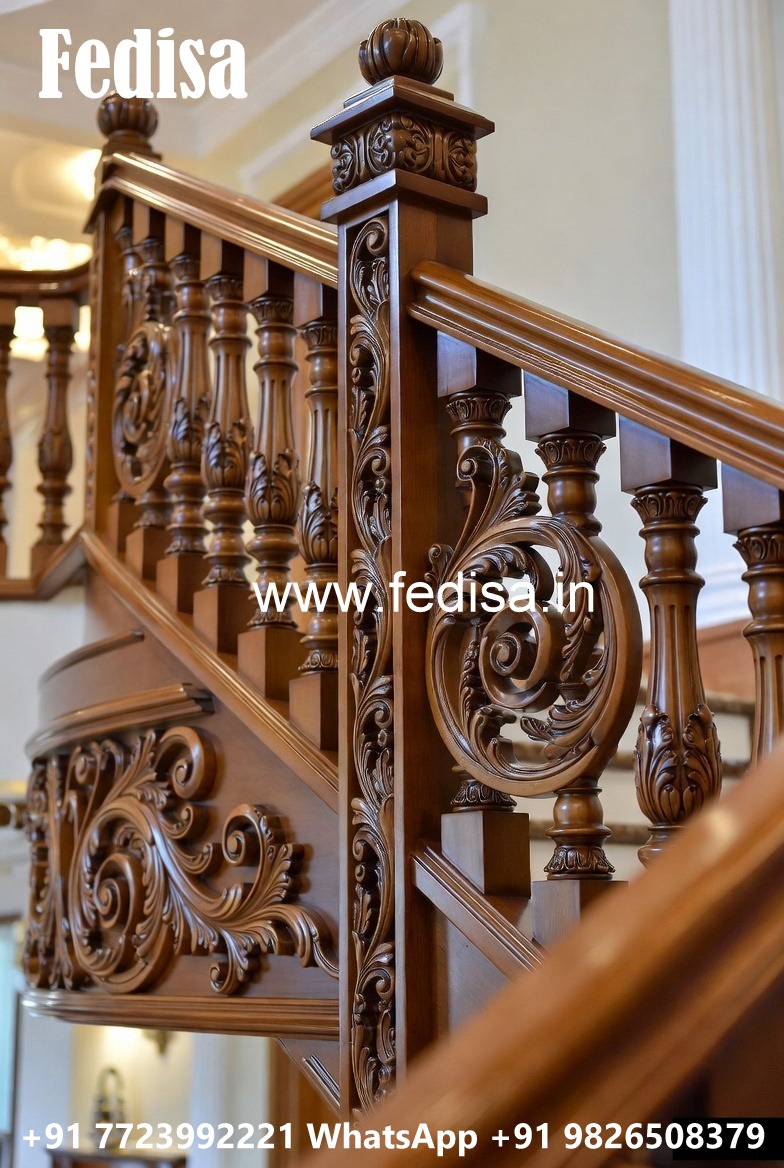 Brass Wood Handrail Design for Stairs No-3606