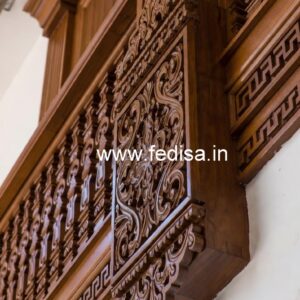 Decorative Brass Wood Railing Design No-3608
