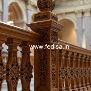 Brass and Wooden Stair Railings for Home No-3612