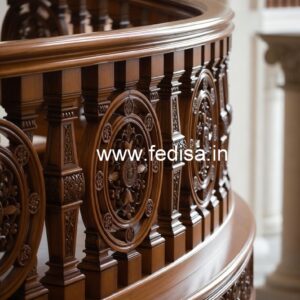 Luxury Wooden Railings with Brass Finish No-3619