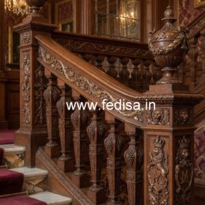 Stylish Brass Wood Railings for Villas No-3624