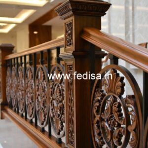Elegant Brass Wood Fence Design No-3626