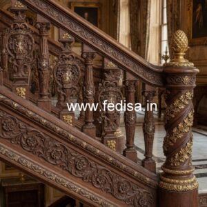 Brass Wood Railing for Luxury Interiors No-3627