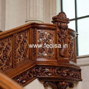 Brass Wood Stair Railings with LED Lights No-3630
