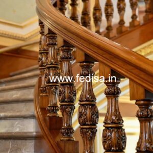 Stylish Brass Wood Staircase Banister No-3632