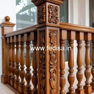 Elegant Brass Wood Balcony Handrails No-3634