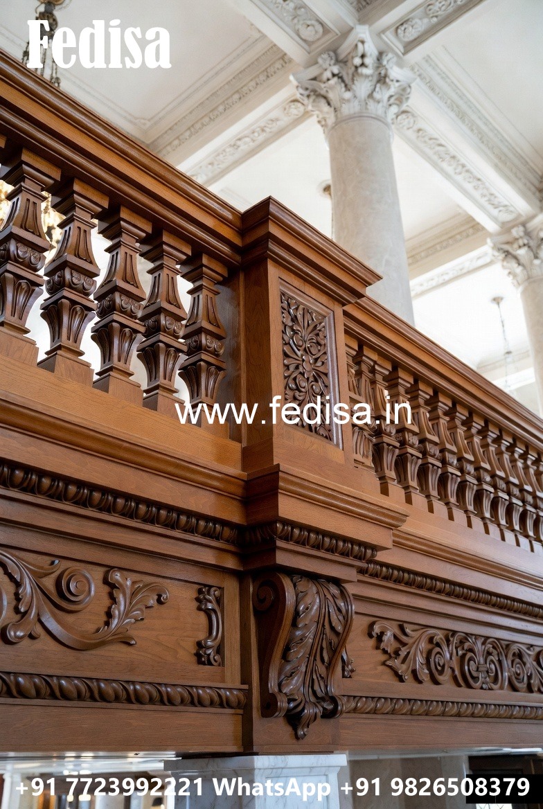 Stylish Brass Wood Balcony Railings No-3638
