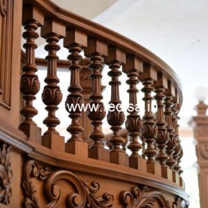 Premium Brass Wood Interior Stair Railings No-3641