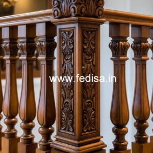 Brass Wood Balcony Safety Railings No-3646