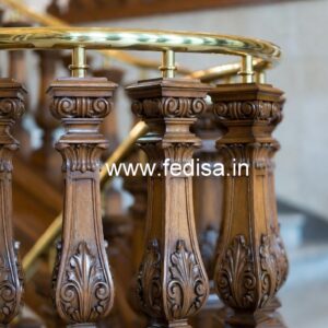 Beautiful Brass Wood Interior Railings No-3649
