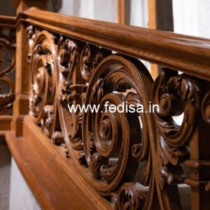Brass Wood Staircase Design for Duplex Homes No-3661