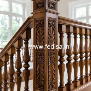 Elegant Brass Wood Staircase Handrails No-3667