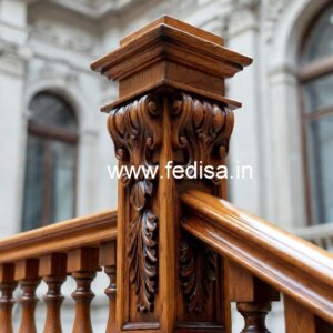 Premium Brass Wood Railings with Golden Touch No-3678