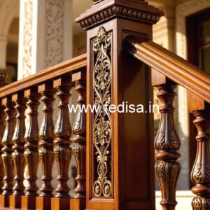 Luxury Brass Wood Balcony Fence Design No-3684