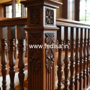 Premium Brass Wood Staircase Design Ideas No-3690