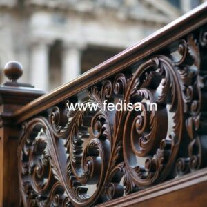 Brass Wood Balcony Fence with LED Lights No-3697