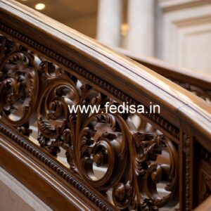 Stylish Brass Wood Staircase Design Inspiration No-3698