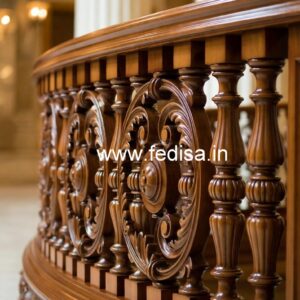 Premium Brass Wood Fence for Balcony No-3699