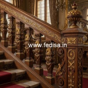 Modern Brass Wood Balcony Fence Inspiration No-3702