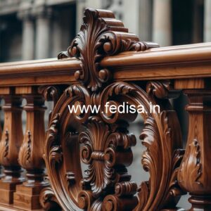Premium Brass Wood Staircase Handrails No-3712