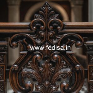 Brass Wood Staircase Side Railings for Villas No-3714