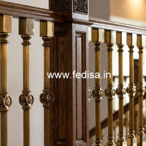 Luxury Brass Wood Balcony Safety Fence No-3724