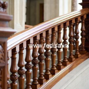 Modern Brass Wood Balcony Railings Collection No-3727