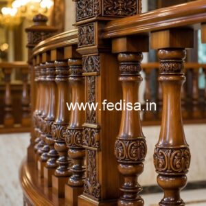 Elegant Brass Wood Staircase Interior Inspiration No-3728