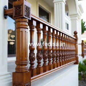 Premium Brass Wood Railings for Modern Villas No-3737