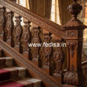 Brass Wood Staircase Decor with Luxury Style No-3738