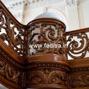 Stylish Brass Wood Staircase Railings for Home No-3741