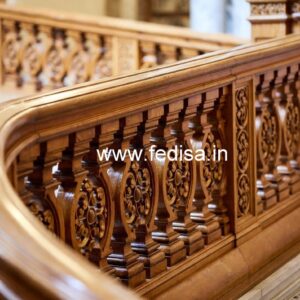 Luxury Brass Wood Handrails with Artistic Design No-3742