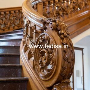 Brass Wood Staircase Banister for Modern Homes No-3751