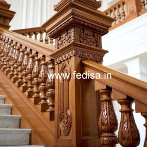 Elegant Brass Wood Railings for Staircase No-3753