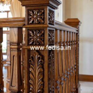 Premium Brass Wood Railings with LED Lights No-3757