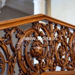 Elegant Brass Wood Fence for Balcony Design No-3759
