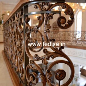 Luxury Brass Wood Handrail Ideas for Homes No-3762