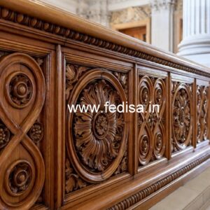 Modern Brass Wood Balcony Railings with Artistic Touch No-3766