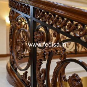 Modern Brass Wood Railings for Interior Staircase No-3771