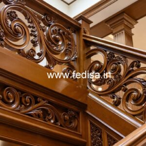 Premium Brass Wood Balcony Fence Inspiration No-3773