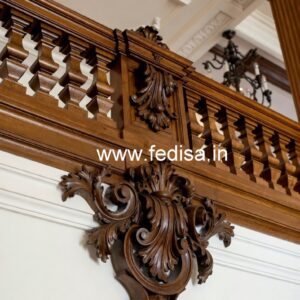 Stylish Brass Wood Railings for Dream Homes No-3786