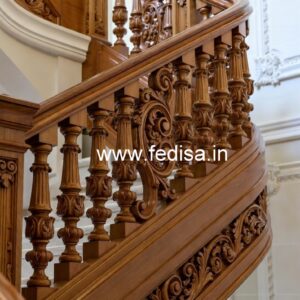 Elegant Brass Wood Handrail Collection for Interiors No-3794