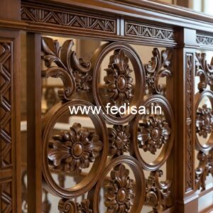 Modern Brass Wood Staircase Railings with Golden Touch No-3795