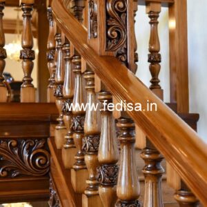 Elegant Brass Wood Railings with Artistic Look No-3799
