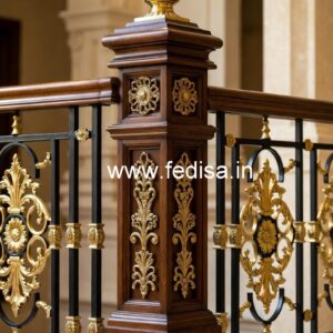 Luxury Brass Wood Balcony Railings Collection No-3803
