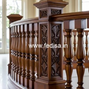 Decorative Brass Wood Interior Stair Railings No-3805
