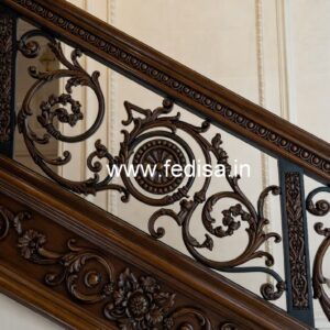 Stylish Brass Wood Railings for Villas No-3808